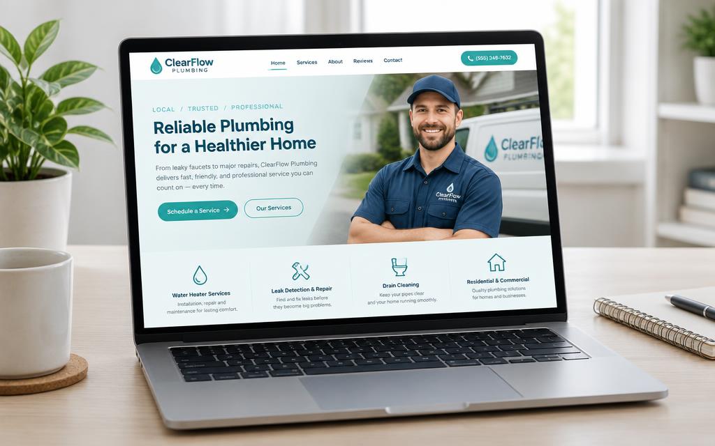 Site d'un artisan plombier-chauffagiste construit par Prospective Trends